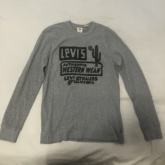 Levi's Men's Long Sleeve Relaxed Fit Gray Shirt Size S - Picture 5 of 5